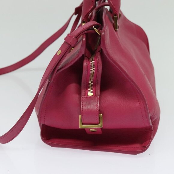 SAINT LAURENT Petit Cabas Hand Bag Leather 2way Pink Gold 311210 Auth 122446 - Picture 4 of 16